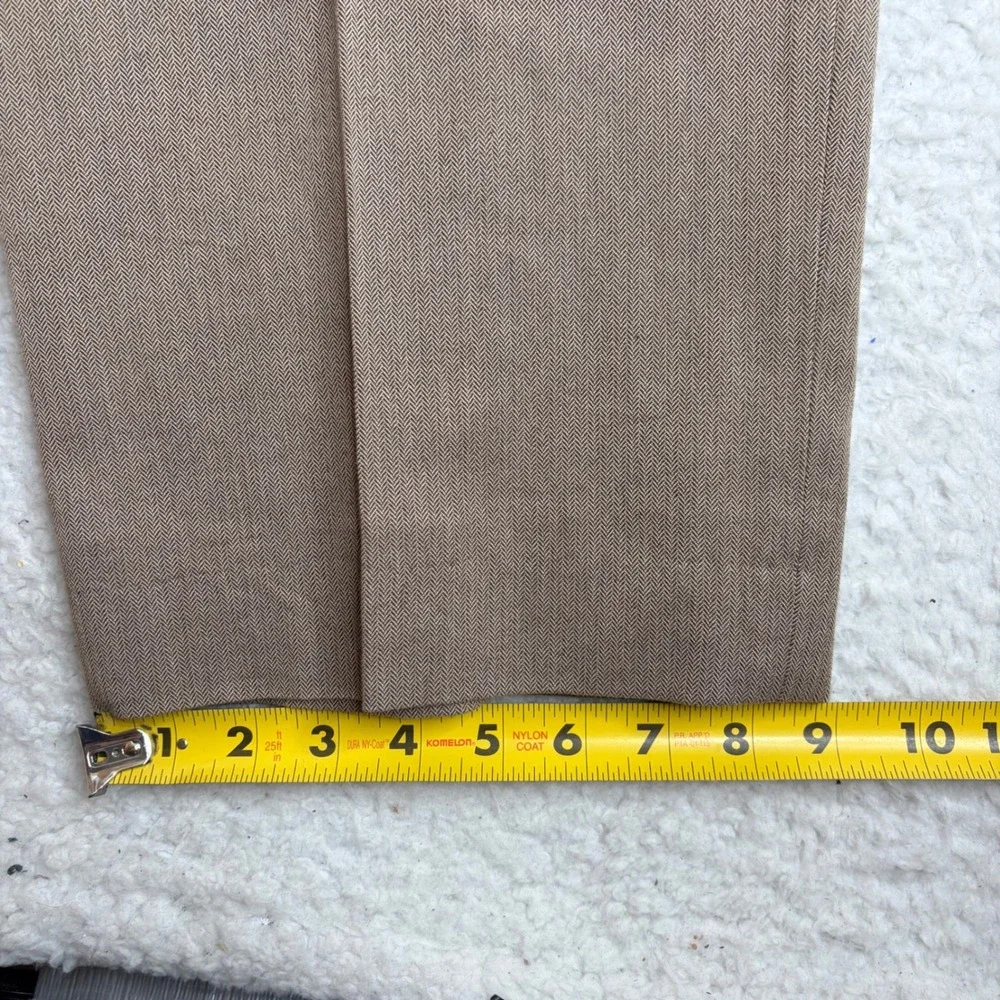 J.Crew Mens 35x32( 35x28) Pleated Herringbone Cotton dress Pants Tan hong kong